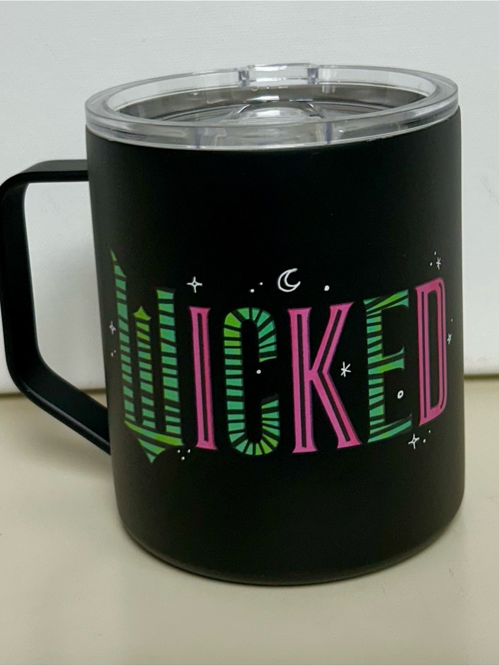 Wicked black and green travel mug